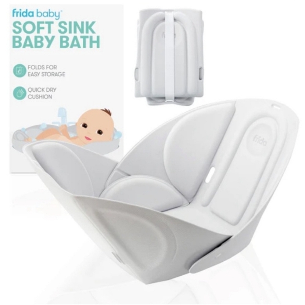 FRIDABABY SOFT SINK BABY BATH SOFT FOLDABLE TUB GREY IN BOX
